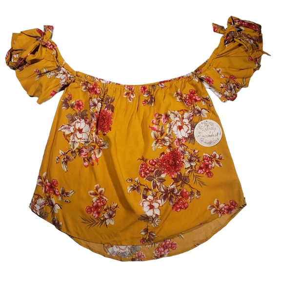 Gypsies & Moondust Off The Shoulder Strapless Floral NWT Shirt Size Small - Picture 1 of 12